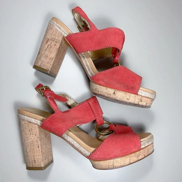 Coach Valeann Tulip Suede Cork Platform Sandal - Picture 8 of 14
